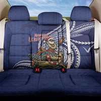 Samoa Christmas Back Car Seat Cover Santa Riding Sea Turtle DT05 One Size Navy - Polynesian Pride