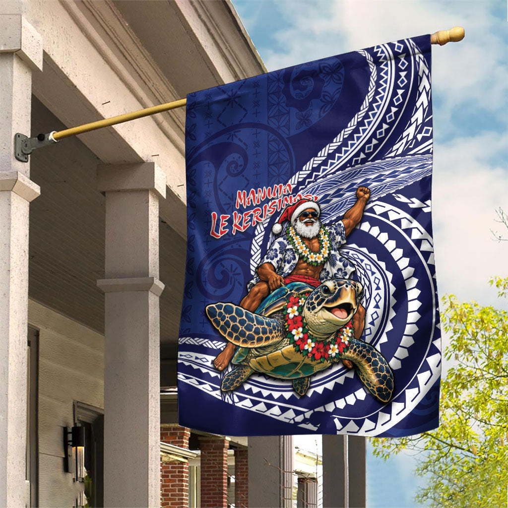 Samoa Christmas Garden Flag Santa Riding Sea Turtle