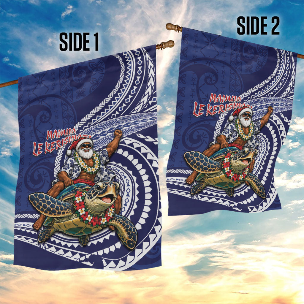 Samoa Christmas Garden Flag Santa Riding Sea Turtle