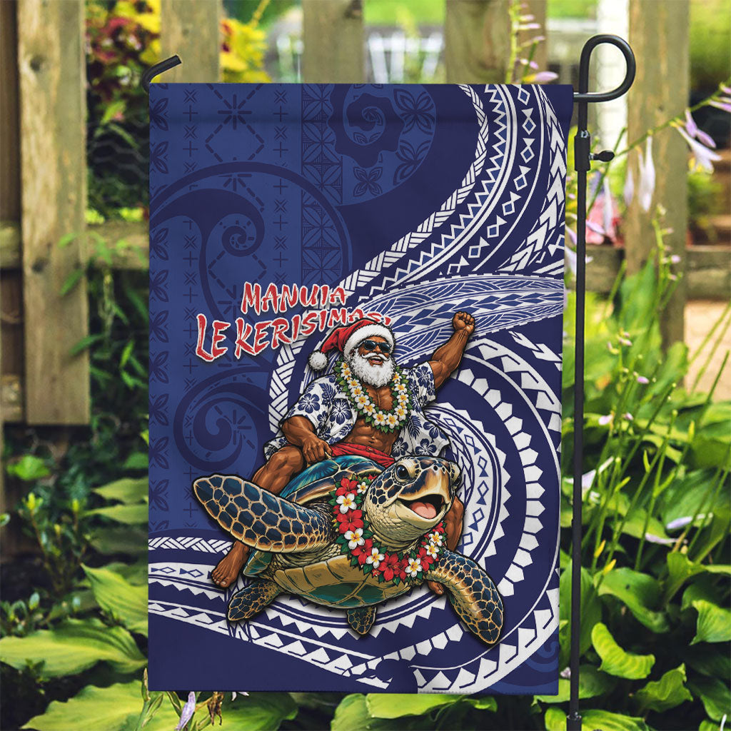 Samoa Christmas Garden Flag Santa Riding Sea Turtle