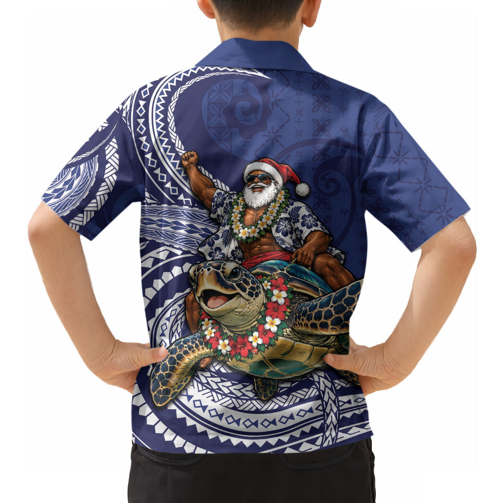 Samoa Christmas Hawaiian Shirt Santa Riding Sea Turtle DT05 - Polynesian Pride