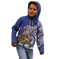 Samoa Christmas Kid Hoodie Santa Riding Sea Turtle DT05 - Polynesian Pride