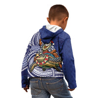 Samoa Christmas Kid Hoodie Santa Riding Sea Turtle DT05 - Polynesian Pride