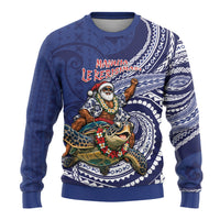 Samoa Christmas Ugly Christmas Sweater Santa Riding Sea Turtle DT05 - Polynesian Pride