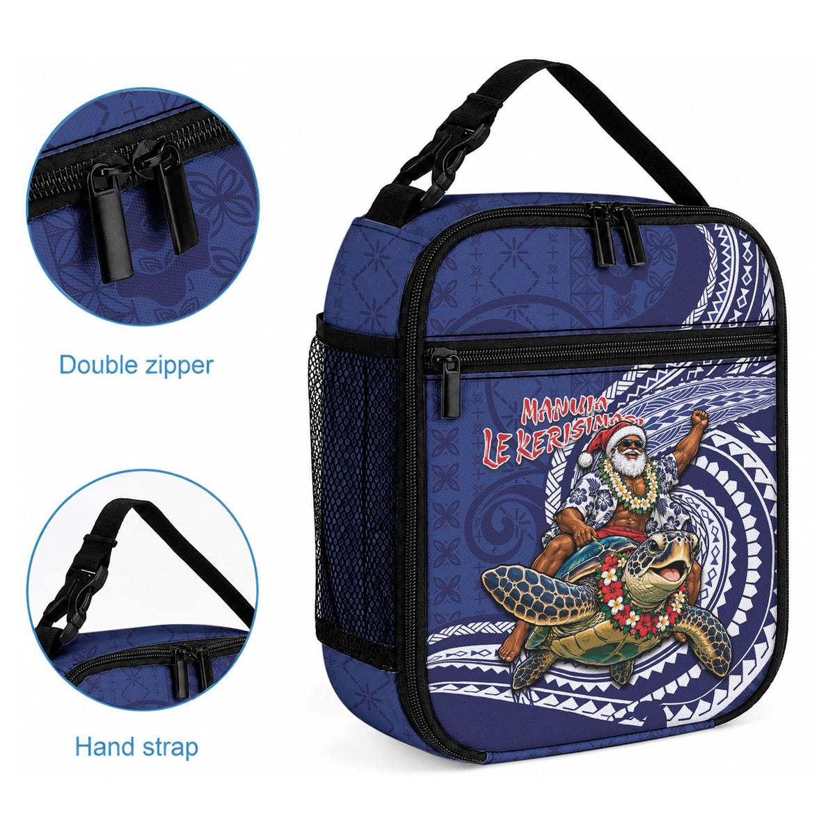 Samoa Christmas Lunch Bag Santa Riding Sea Turtle DT05 - Polynesian Pride