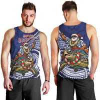 Samoa Christmas Men Tank Top Santa Riding Sea Turtle DT05 - Polynesian Pride