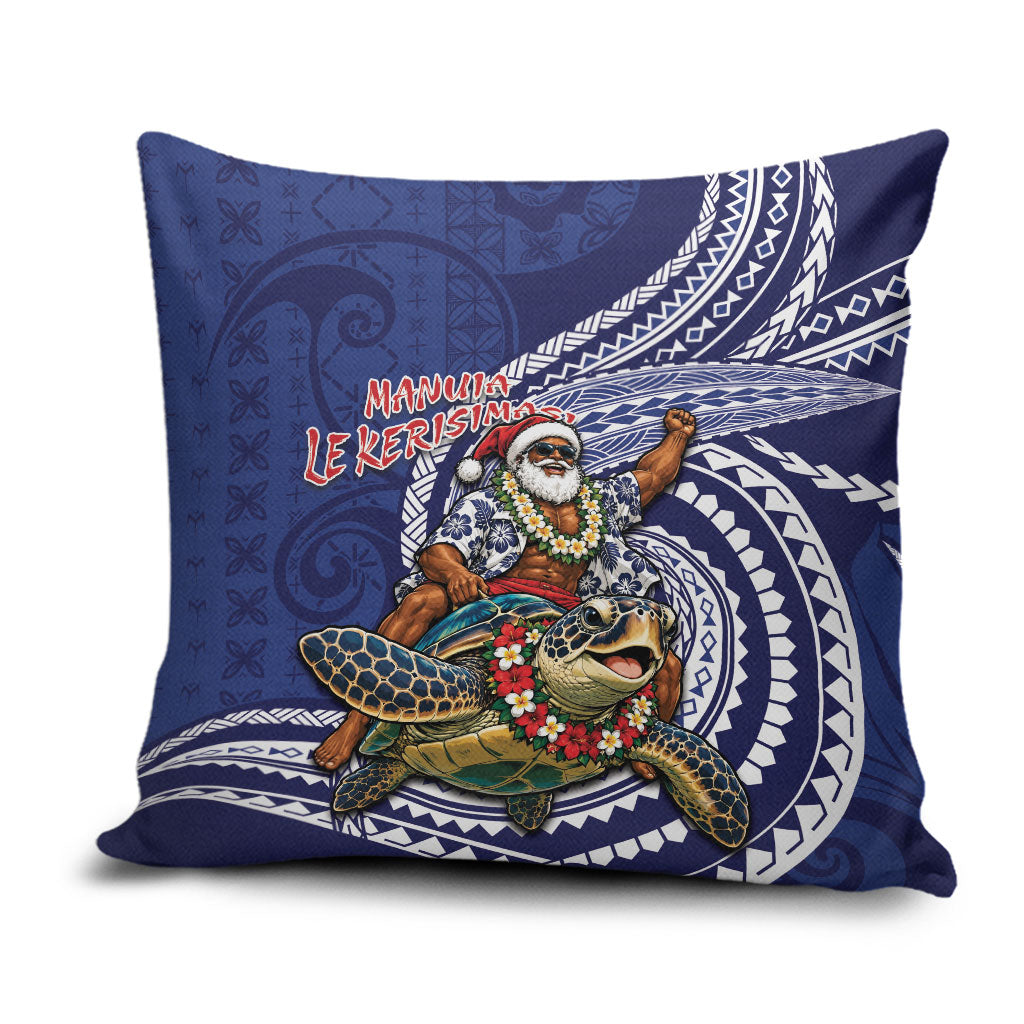 Samoa Christmas Pillow Cover Santa Riding Sea Turtle