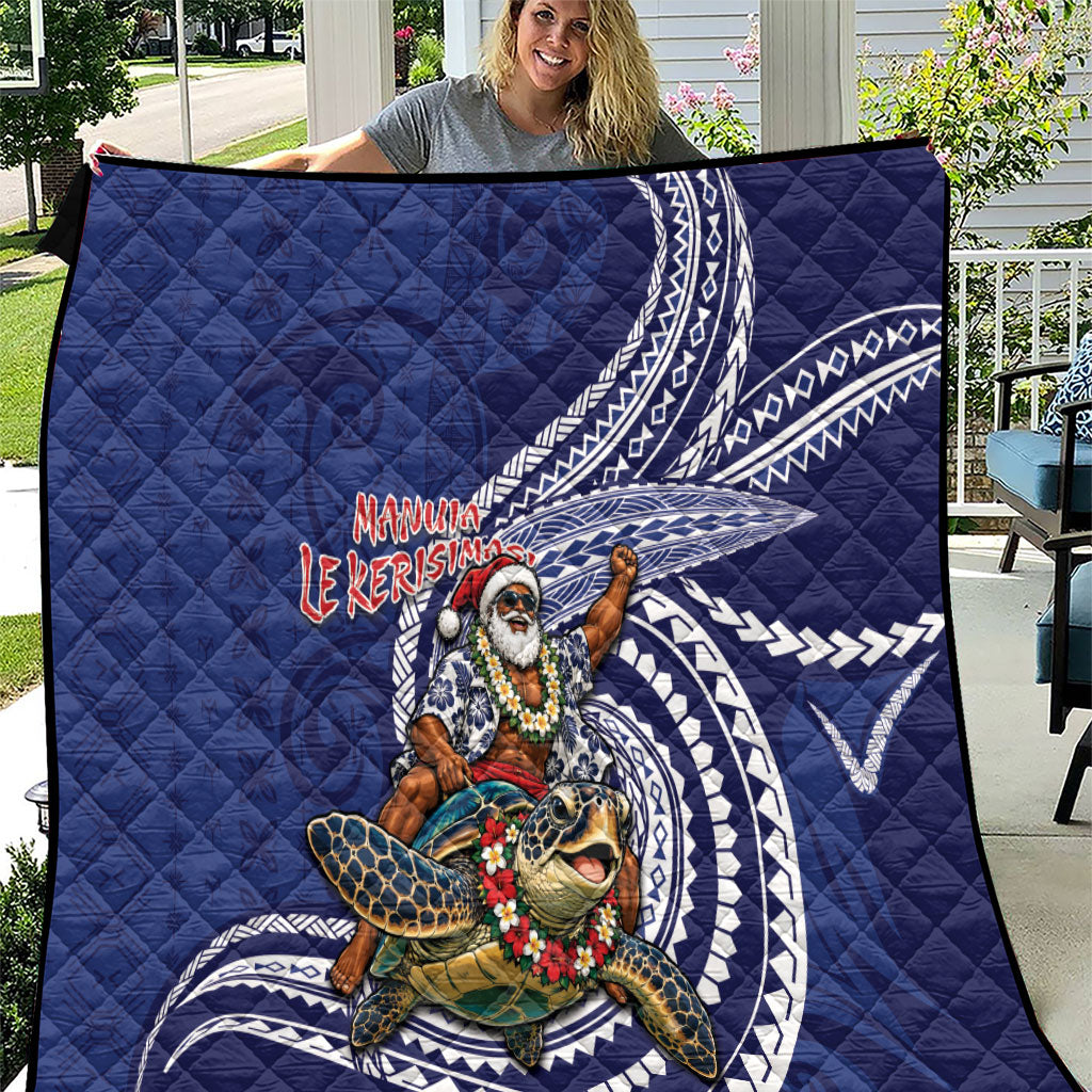 Samoa Christmas Quilt Santa Riding Sea Turtle