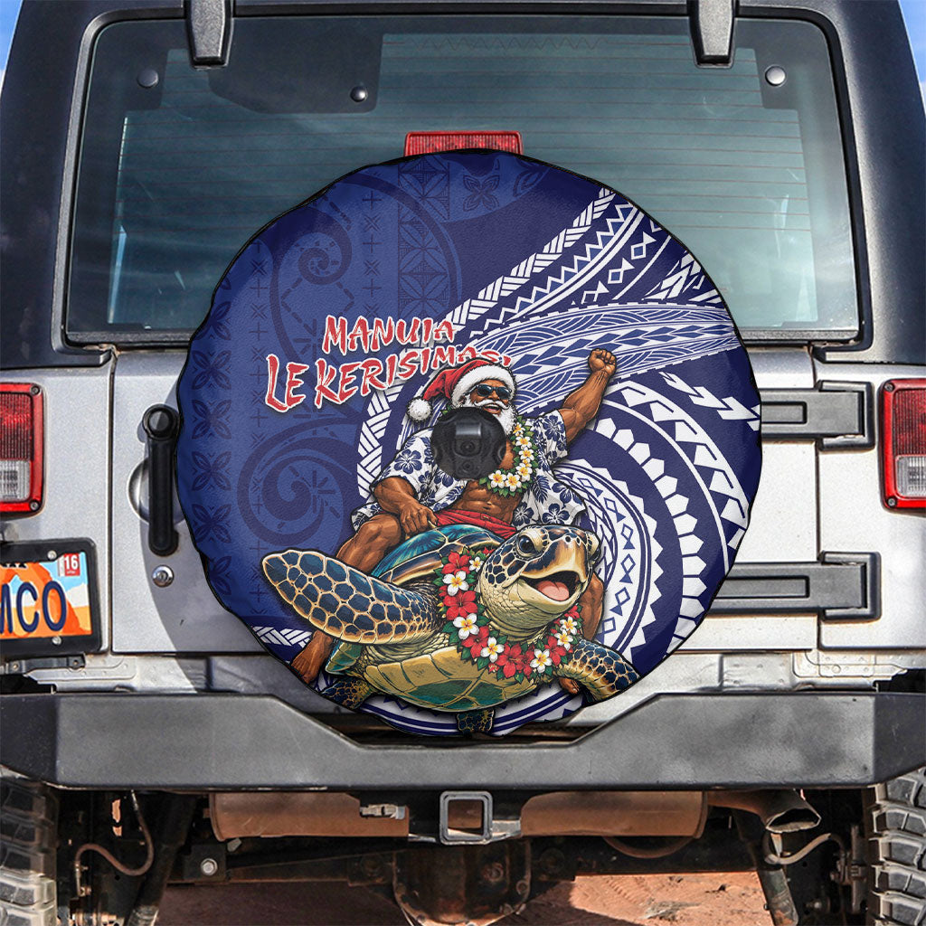 Samoa Christmas Spare Tire Cover Santa Riding Sea Turtle