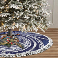 Samoa Christmas Tree Skirt Santa Riding Sea Turtle