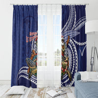Samoa Christmas Window Curtain Santa Riding Sea Turtle DT05 - Polynesian Pride