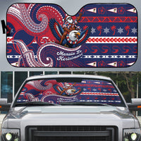 American Samoa Christmas Auto Sun Shade Santa Riding Bald Eagle