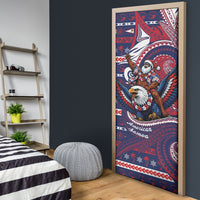 American Samoa Christmas Door Cover Santa Riding Bald Eagle DT05 - Polynesian Pride