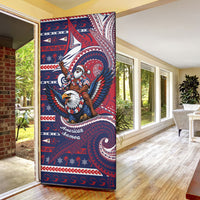 American Samoa Christmas Door Cover Santa Riding Bald Eagle DT05 - Polynesian Pride