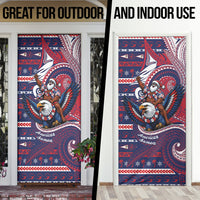 American Samoa Christmas Door Cover Santa Riding Bald Eagle DT05 - Polynesian Pride