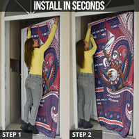 American Samoa Christmas Door Cover Santa Riding Bald Eagle DT05 - Polynesian Pride