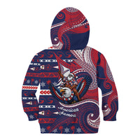 American Samoa Christmas Kid Hoodie Santa Riding Bald Eagle