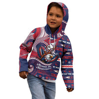 American Samoa Christmas Kid Hoodie Santa Riding Bald Eagle