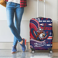 American Samoa Christmas Luggage Cover Santa Riding Bald Eagle DT05 - Polynesian Pride