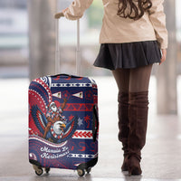American Samoa Christmas Luggage Cover Santa Riding Bald Eagle DT05 - Polynesian Pride
