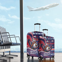 American Samoa Christmas Luggage Cover Santa Riding Bald Eagle DT05 - Polynesian Pride