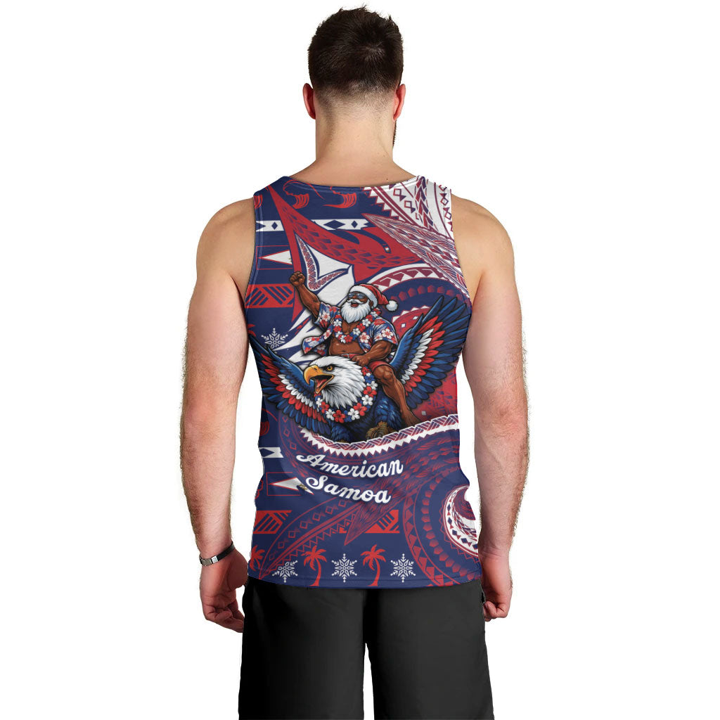 American Samoa Christmas Men Tank Top Santa Riding Bald Eagle DT05 - Polynesian Pride