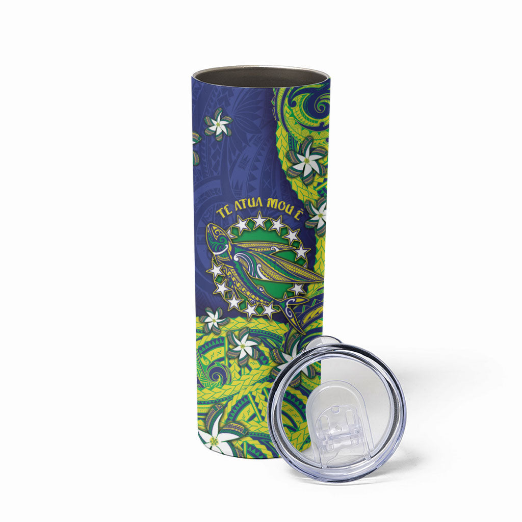 Cook Islands Language Week Skinny Tumbler Flying Fish 15 Stars Tribal Patterns