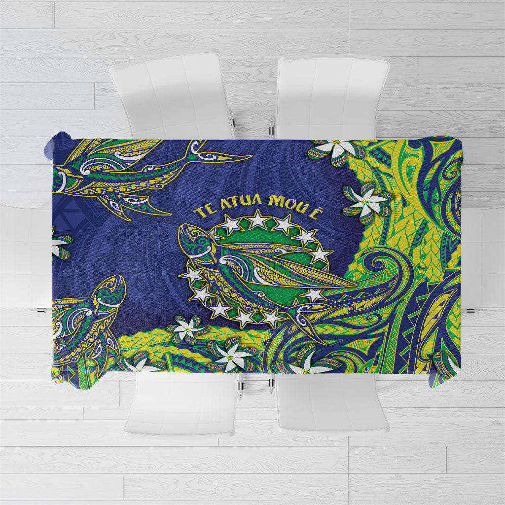 Cook Islands Language Week Tablecloth Flying Fish 15 Stars Tribal Patterns DT05 Green - Polynesian Pride
