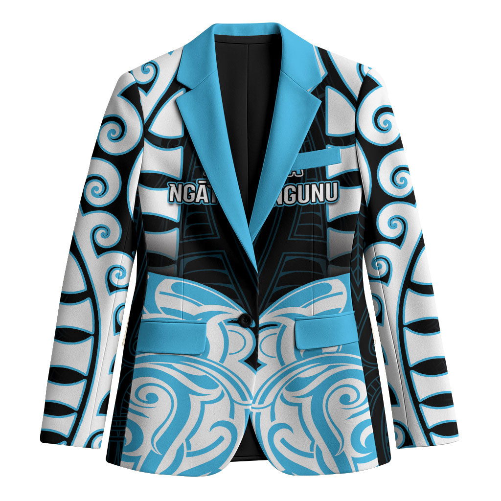Custom Aotearoa Ngati Kahungunu Blazer New Zealand Traditional Maori Pattern DT05 Unisex Blue - Polynesian Pride