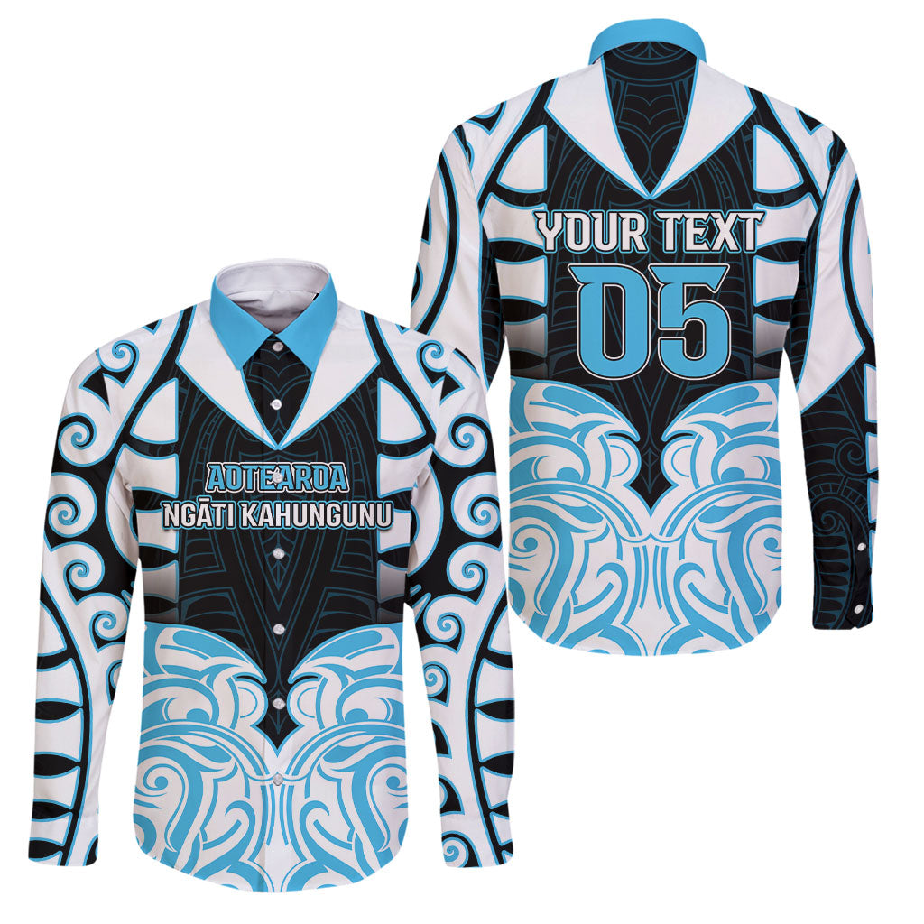 Custom Aotearoa Ngati Kahungunu Family Matching Off The Shoulder Long Sleeve Dress and Hawaiian Shirt New Zealand Traditional Maori Pattern