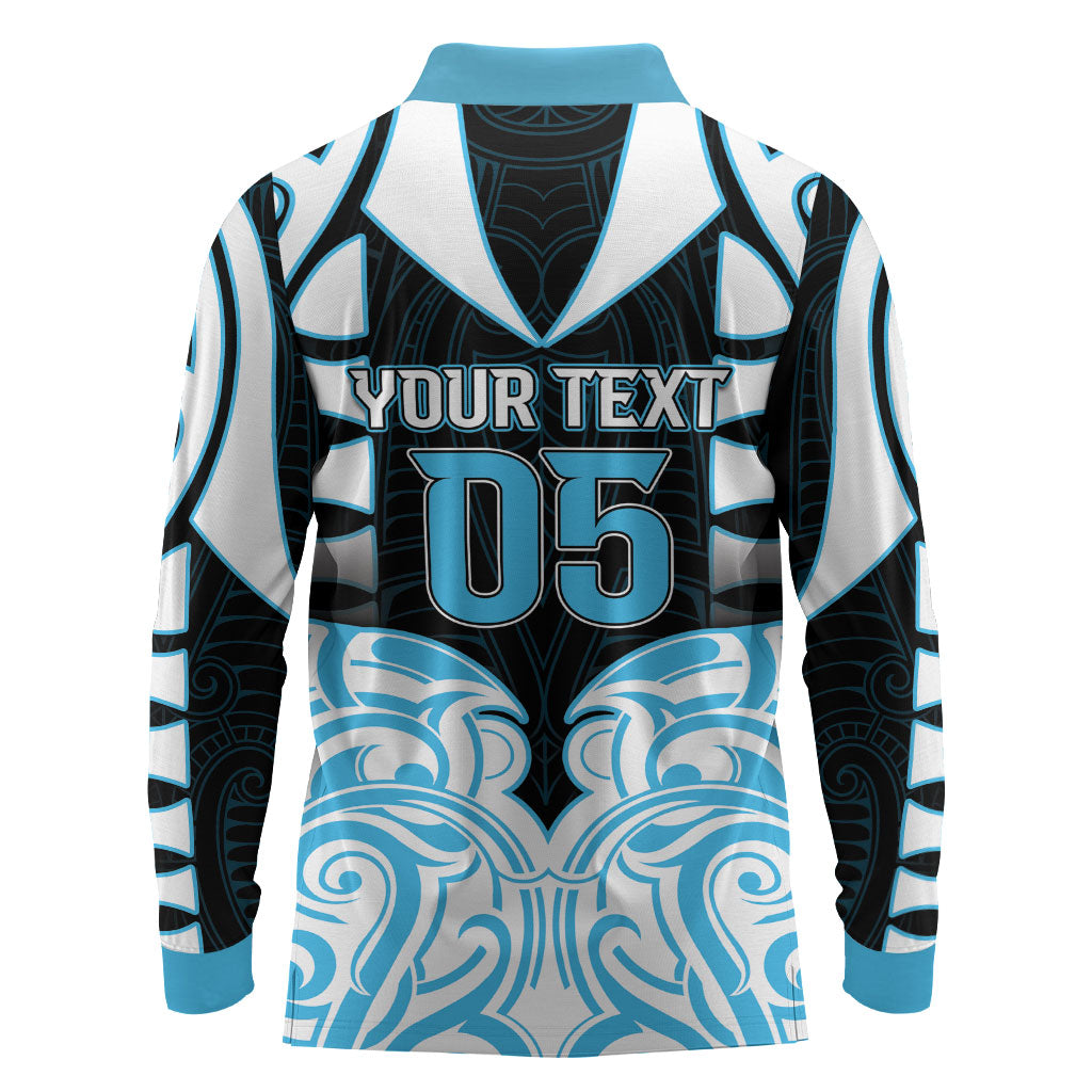 Custom Aotearoa Ngati Kahungunu Long Sleeve Polo Shirt New Zealand Traditional Maori Pattern