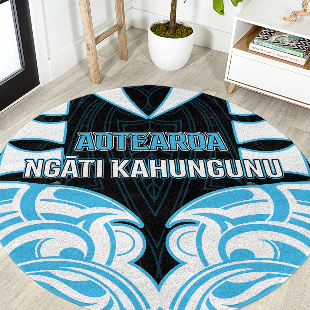 Aotearoa Ngati Kahungunu Round Carpet New Zealand Traditional Maori Pattern