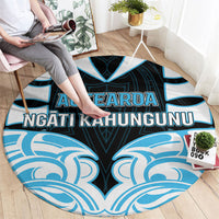 Aotearoa Ngati Kahungunu Round Carpet New Zealand Traditional Maori Pattern