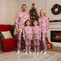 Pink Palaka Hawaiian And Japanese Christmas Pajama Set Sakura Lei With Koi Fish - Polynesian Pride