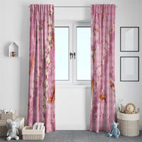 Pink Palaka Hawaiian And Japanese Window Curtain Sakura Lei With Koi Fish DT05 - Polynesian Pride