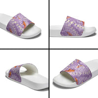 Purple Palaka Hawaiian And Japanese Slide Sandals Sakura Lei With Koi Fish DT05 - Polynesian Pride