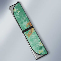 Green Palaka Hawaiian And Japanese Auto Sun Shade Sakura Lei With Koi Fish DT05 - Polynesian Pride