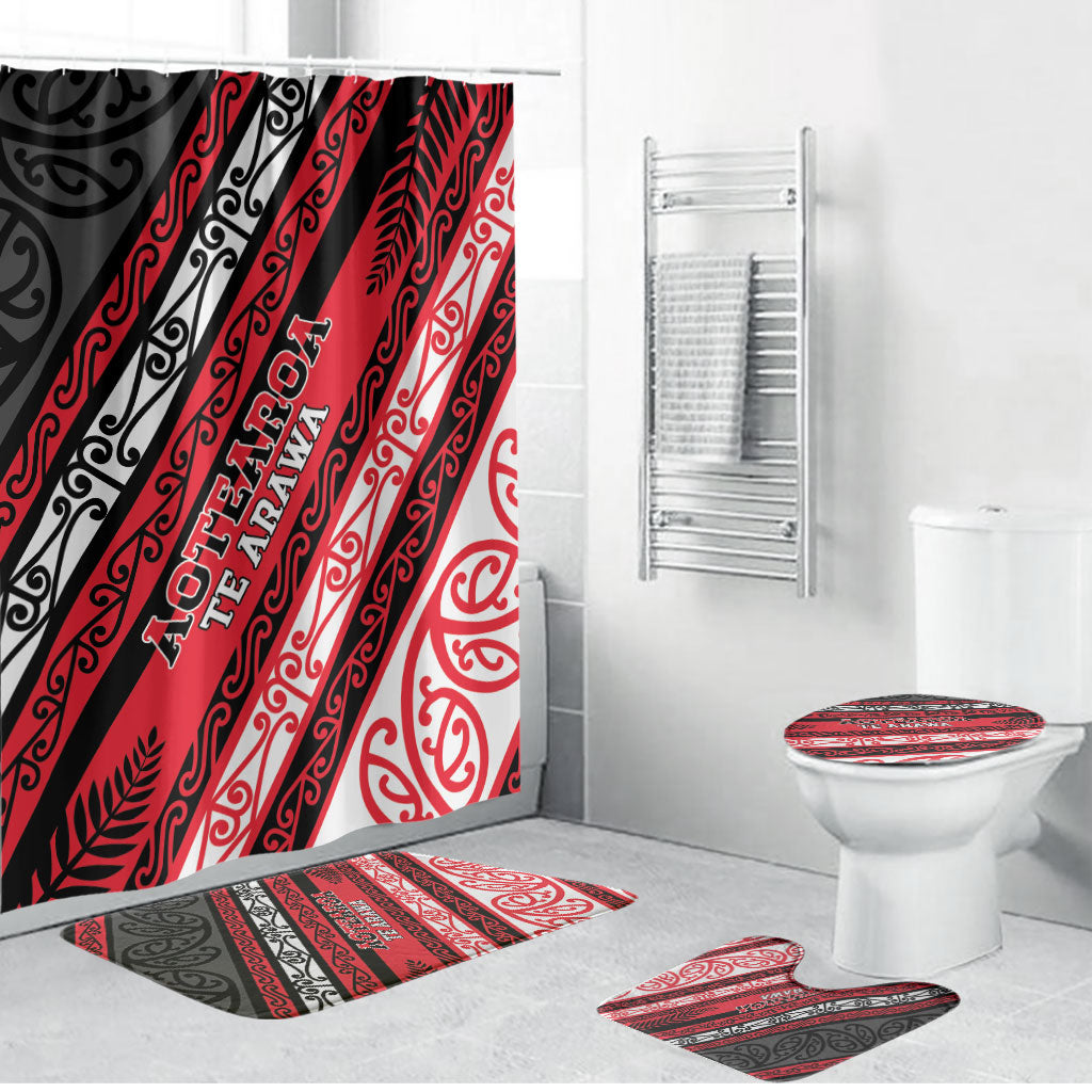 Aotearoa Te Arawa Bathroom Set New Zealand Maori Tribal Fern Pattern
