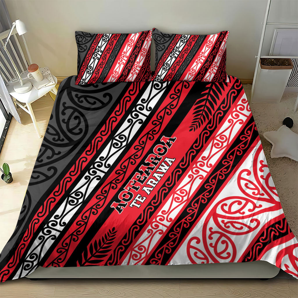 Aotearoa Te Arawa Bedding Set New Zealand Maori Tribal Fern Pattern