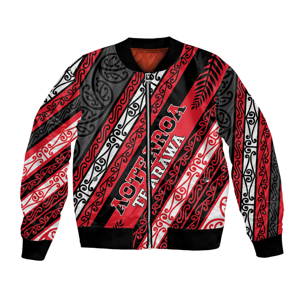 Personalised Aotearoa Te Arawa Bomber Jacket New Zealand Maori Tribal Fern Pattern