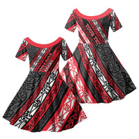 Personalised Aotearoa Te Arawa Family Matching Mermaid Dress and Hawaiian Shirt New Zealand Maori Tribal Fern Pattern
