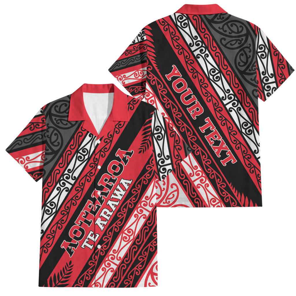 Personalised Aotearoa Te Arawa Family Matching Off The Shoulder Long Sleeve Dress and Hawaiian Shirt New Zealand Maori Tribal Fern Pattern