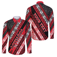 Personalised Aotearoa Te Arawa Family Matching Off The Shoulder Long Sleeve Dress and Hawaiian Shirt New Zealand Maori Tribal Fern Pattern