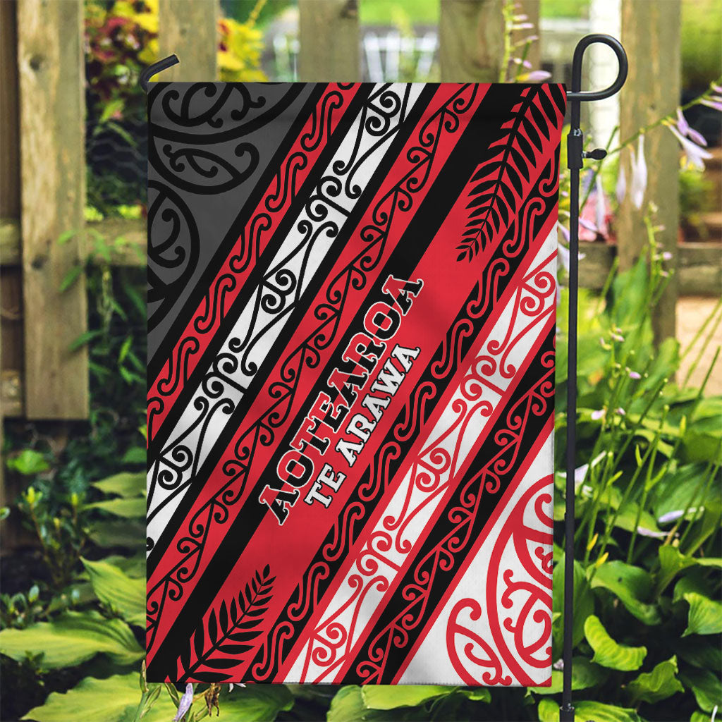Aotearoa Te Arawa Garden Flag New Zealand Maori Tribal Fern Pattern