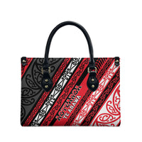 Aotearoa Te Arawa Leather Bag New Zealand Maori Tribal Fern Pattern