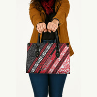 Aotearoa Te Arawa Leather Bag New Zealand Maori Tribal Fern Pattern