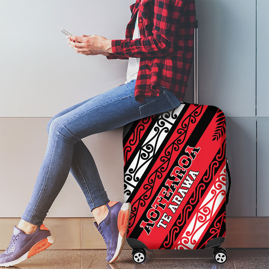 Aotearoa Te Arawa Luggage Cover New Zealand Maori Tribal Fern Pattern