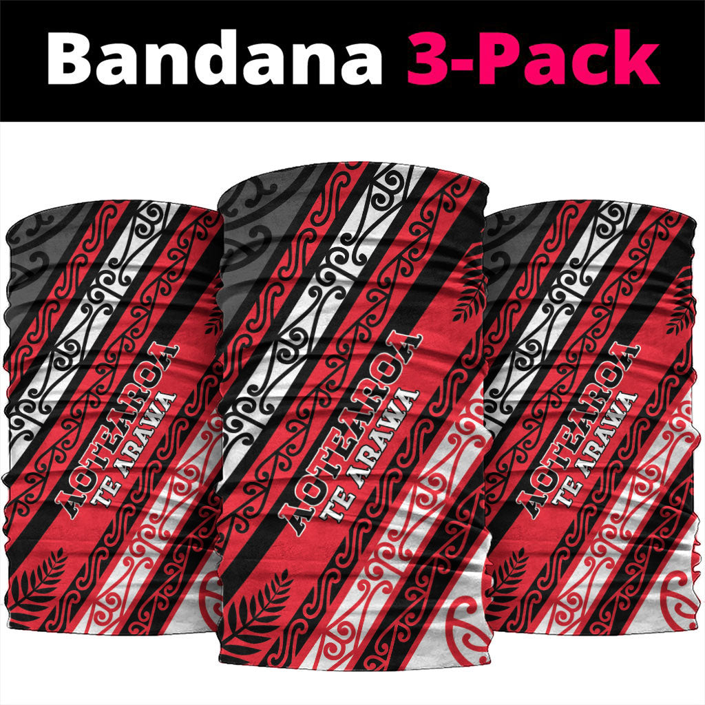 Aotearoa Te Arawa Neck Gaiter New Zealand Maori Tribal Fern Pattern DT05 package One Size: 25*50cm Red - Polynesian Pride