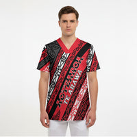 Personalised Aotearoa Te Arawa Scrub Top New Zealand Maori Tribal Fern Pattern
