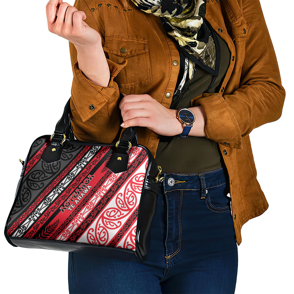 Aotearoa Te Arawa Shoulder Handbag New Zealand Maori Tribal Fern Pattern